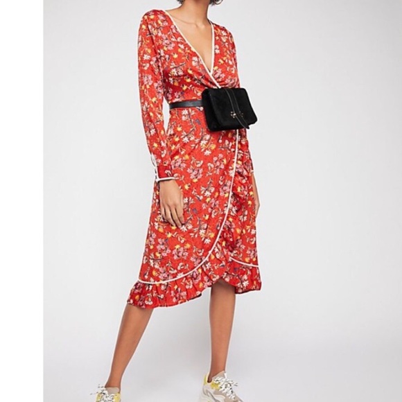 Free People Dresses & Skirts - Free People Covent Garden NWT Wrap Midi Dress 6